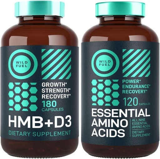 [BRSROCAPOACRAYDH] WILD FUEL HMB with Vitamin D3 and Essential Amino Acid Supplement Power and Recovery Bundle