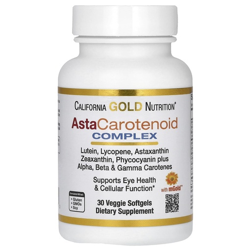 [BRSWGAQLAAMAO33V] California Gold Nutrition Astaxanthin Carotenoid Complex, Lutein, Lycopene, Astaxanthin, 30 Veggie Softgels