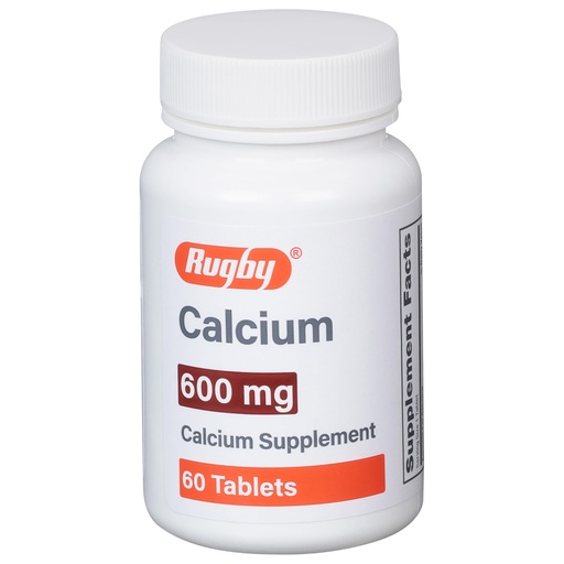 [BRSW2BAQAUPBUEQ3] Rugby 600 mg Calcium Tablets - Calcium Supplement - 60 Count (1 Pack)