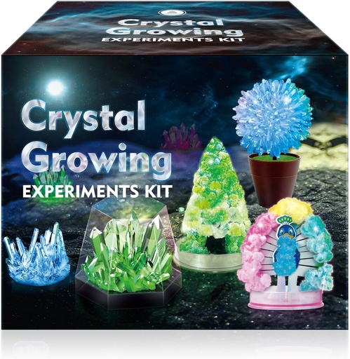[BRSROFT2BAGRYA3P] UNGLINGA Crystal Growing Experiment Science Kits for Kids, S.T.E.M Projects Learning Educational Toys Gifts Idea for Boys Girls, Grow 5 Vibrant Crystals Making Kit