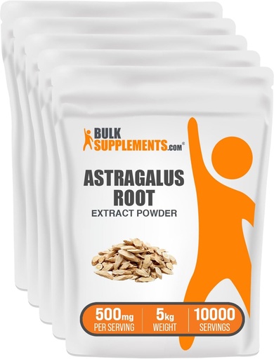 [BRSWKHY5BQDRQ3Q4] BulkSupplements.com Astragalus Extract Powder - from Astragalus Root, Astragalus Supplement - Vegan & Gluten Free, Astragalus Powder - 500mg per Serving, 1kg (2.2 lbs) (Pack of 5)