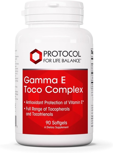 [BRSWI2T2CYOR2GDO] PROTOKOLL LIFE BALANCE Gamma E Toco kompleks - Vitamiin E 300mg - Antioksüdandi tugi - südame-veresoonkonna tervise ja aju tervise jaoks - tokotrienoolidega - halal ja piimavaba - 90 Softgels