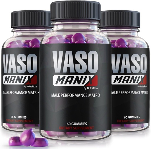 [BRSROBADO4NRMFA7] (3 Pack) VasoManix Gummies, Vaso Manix Classic mužský dodatek, Všechny přírodní Formule pro muže, Premium Gummy na podporu výkonu, sebevědomí a celkové zdraví, Oficiální recenze (180 Gummies)