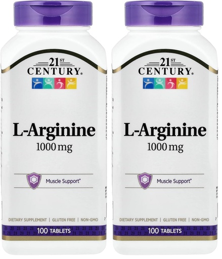 [BRSROZQQDEBWM2DU] 21st Century L-Arginine 1000mg, Maximum Strength 100 ea (Pack of 2)