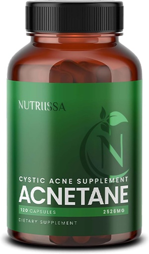 [BRSRAGTQBAFQMDQV] Nutriissa ACNEtane - Hormonal & Cystic Acne Control with Pantothenic Acid & L-Carnitine - EPEB Certified for Purity & Potency - 120 Vegan Capsules