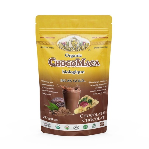 [BRSROGQCOACQ2CT2] INCA'S GOLD Organic Cocoa & Maca Powder, 227g, Delicious and Nutritive Adaptogenic Superfood Blend, Gluten-free, Kosher, Non-GMO