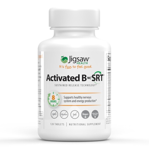 [BRSWIYQYCMIRSDI5] Jigsaw Health Activated B w/SRT | Supports Healthy Nervous System and Energy Production | 120 Tablets