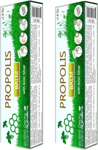 [BRSWGCYHOUOQA2Q6] Propolis Balm – Soothing Skin Cream with Silver, Tea Tree Oil & Herbal Extracts – Moisturizing Salve for Dry, Irritated Skin & Minor Scrapes – Non-Greasy Formula – 1 oz (30g) (2 Pack)