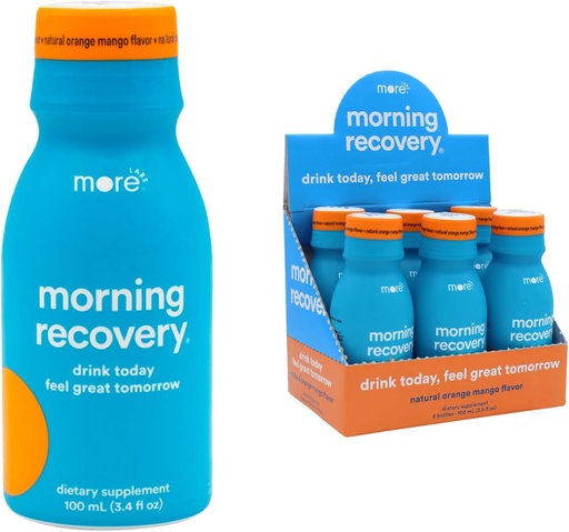 [BRSRMYI2OUHWMHTL] Morning Recovery Electrolyte, Milk Thistle Drink Proprietary Formulation to Hydrate While Drinking, Highly Soluble Liquid DHM, Non GMO, Vegan, Gluten-Free, Orange Mango, Pack of 6