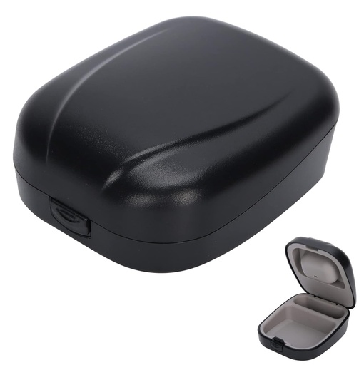 [BRSRMGIFAENWK2TG] Behind‑The‑Ear Hearing Aid Case,Waterproof Drop Resistance Storage Box Portable Protective Box Hearing Aid Container for Storing Hearing Aids(Black)