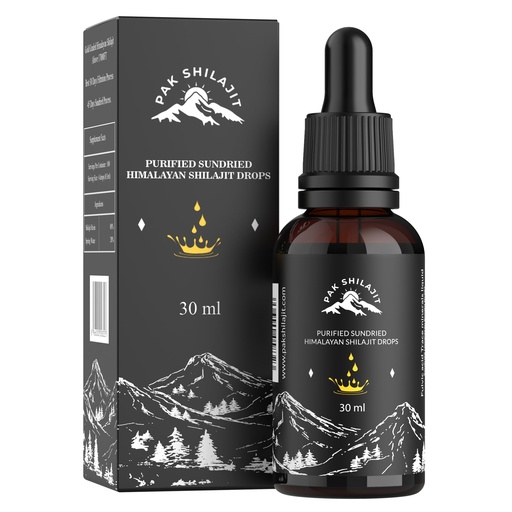 [BRSRMBTRAABGKGT3] PakShilajit® Sun Dried Himalayan Shilajit Liquid Drops, Most Premium & Organic Gold Graded Shilajit Drops Above 17000FT (30ML Pack), Rich in Fulvic Acid Humic Acid Natural Supplement