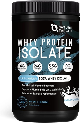 [BRSRAEILCB5WY2D2] شبكة المعلومات Whey Protein Powder, Unflavored Protein Powder, Whey Protein Isolate for Muscle Growth " Recovery, 26G Protein, Gluten Free " No Sugars, 16 Servings, 1.10 Pound (500 G)