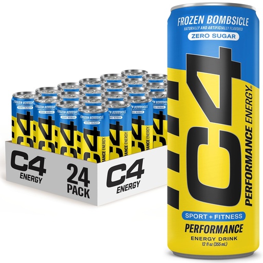 [BRSROAI7BMDRS2DU] C4 Energy Drink 12oz (Pack of 24) - Frozen Bombsicle - Sugar Free Pre Workout Performance Drink with No Artificial Colors or Dyes