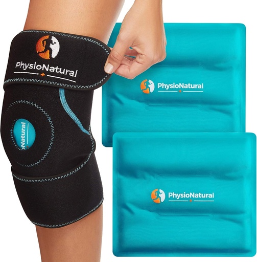 [BRSWGAAFBYBGOALF] PhysioNatural Ice Pack for Knee Pain Relief, Reusable Gel Ice Wrap for Leg Injuries, Swelling, Knee Replacement Surgery, Cold Compress Therapy for Arthritis, Meniscus Tear and ACL