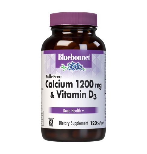 [BRSWIYT3PMDBGE3K] Bluebonnet Nutrition Milk-Free Calcium 1,200 mg Plus Vitamin D3 400 IU - High Potency, Maximum Absorption Strong Healthy Bones & Immune Health Support Supplement, Gluten-Free, Dairy-Free, 120 Softgels