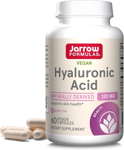 [BRSWIY32BQIW2YA3] Jarrow Formulas Hyaluronic Acid 120 mg, Dietary Supplement, Skin Health Support, 60 Veggie Capsules, Up to 30 Day Supply