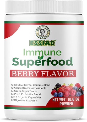 [BRSROELQDECRYADA] Essiac SuperFood for Immune Support 10.6 oz | 12 Organic Greens, Concentrated Antioxidants, Pre and Probiotics | Vegan, Dairy Free, Gluten Free| Non-GMO, No Added Sugar