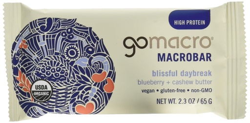 [BRSWGFQZO57QYCIZ] Gomacro, Macrobar Blueberry Cashew Butter Organic, 12 Count, 27.6 Ounce