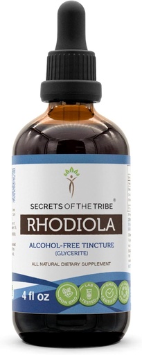[BRSWGYAZC4PWK3DK] Rahasia Suku Rhodiola Alcohol- Free Tincture (Glycerite) 655 mg Rhodiola (Rhodiola Root Kering (4 Fl Oz) Dukungan Energi Suplemen