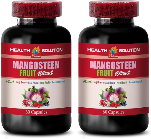 [BRSWGATQCUMGE2D6] mangosteen capsules - MANGOSTEEN FRUIT EXTRACT COMPLEX WITH RESVERATROL, ACAI FRUIT, POMEGRANATE, NONI FRUIT, GOJI BERRY - Pomegranate vitamins for memory - resveratrol supplement - 2 Bottles 120 Cap