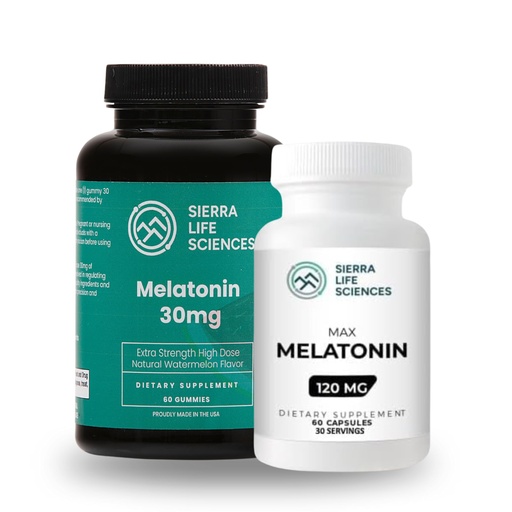 [BRSRAGL3AQPWCCLP] Melatonin Bundle | 30mg Watermelon Gummies & 120mg High-Dose Capsules | Advanced Sleep Aid for Adults | Vegan & Non-GMO