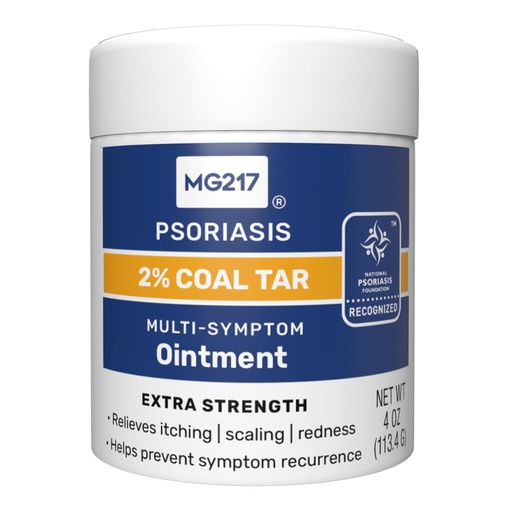 [BRSRAYL7OUOQICDB] MG217 2% Coal Tar Ointment for Psoriasis, Extra Strength Multi-Symptom Relief, Relieves Itching, Scaling, Redness, Enriched with Vitamins A, D & E, Cruelty-Free, 4 oz Jar