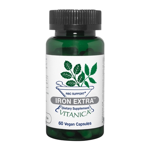 [BRSWIYQGPIPWAHY7] Vitanica Iron Extra, Iron Supplement Enhanced Absorption with Vitamin C 500mg, Methylfolate 400mcg, B12 Vitamin 500mcg, Calcium, Yellow Dock, Dandelion Root & Nettle Leaf Extract, Vegan, 60 Capsules