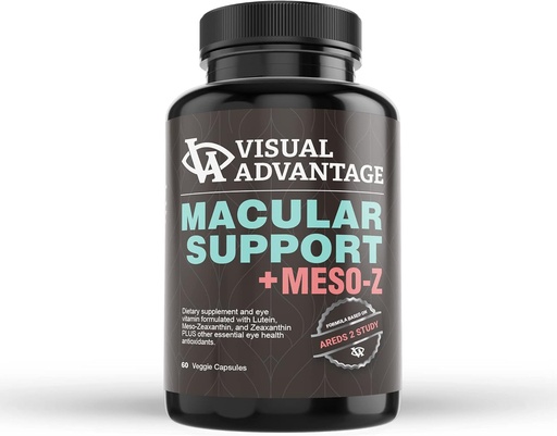 [BRSW2BDQCR4BS33Z] Visual Advantage ® Macular Support + Meso- Z - Blue Light Eye Vitaminas su triple Antioksidantai Išplėstinė apsauga nuo skaitmeninių ekranų (60- Count)