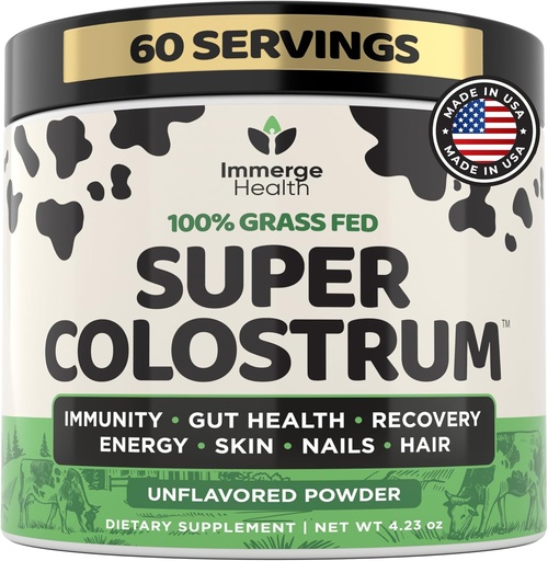 [BRSROBD5CV6AG33F] Siêu nông trại Weat Fed Bovine Colosthlem Powder cho Powder, Immune, Engne, Gut Health Safe, da và móng tay đóng gói 50% dung lượng IgG Cow Colom cho siêu thực phẩm cho phụ nữ và đàn ông