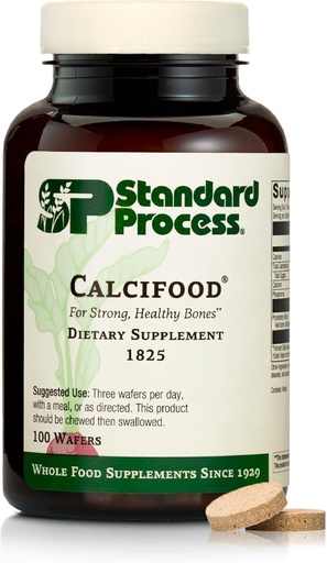 [BRSWIYLROANWMDTY] Proceso estándar Calcifood - Suplemento de Calcio para la Ausorción de Bone Strength &amp; Calcium - Soporte de Salud de Hueso para Hombres Mujer - Non-Dairy & No Soy - 100 Wafers