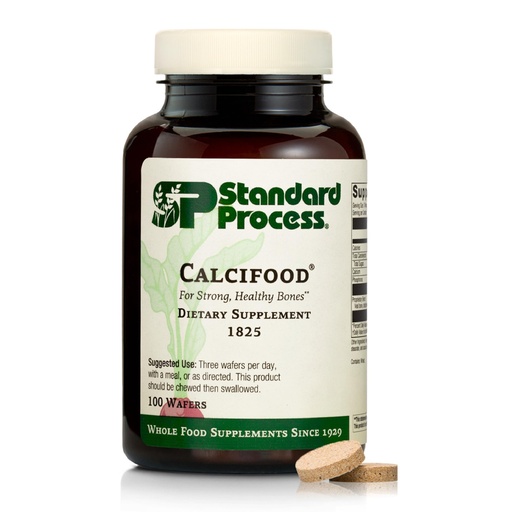 [BRSWIYLROANWMDTY] Standard Process Calcifood - Calcium Supplement for Bone Strength & Calcium Absorption - Bone Health Support for Women & Men - Non-Dairy & Non-Soy - 100 Wafers