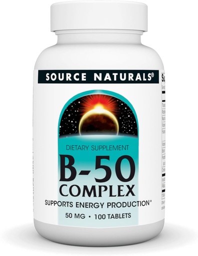 [BRSWIYT3OMAG233Y] Naturals Fonte Complexo B-50 - Suporta Produção de Energia* - 50 mg - 100 Comprimidos