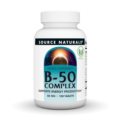 [BRSWIYT3OMAG233Y] Source Naturals B-50 Complex - Supports Energy Production* - 50 mg - 100 Tablets