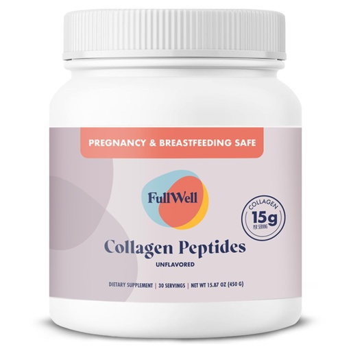 [BRSRAAQHB5YQMGTF] FullWell Unflavored Collagen Peptides Powder - Grass-Fed Bovine Collagen for Skin Health - Tissue Elasticity Support - Pregnancy & Breastfeeding-Safe - Reproductive Health Aid - 15.87 oz (30 Servings)