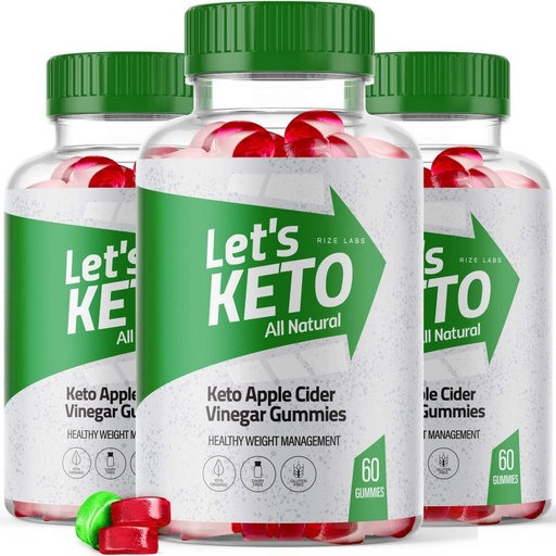 [BRSROYY3O4OQMH3A] Rize labs - Lets Keto Apple Cider Vinegar Gummies för viktminskning - Avancerad formel - Alla naturliga ingredienser (180 Gummies) (Pack of 3)