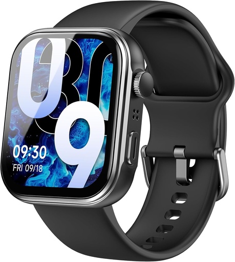 [BRSRAEATOAPAOFLB] TOZO AMOLED S6 Smart Watch 1.85" Ultra-Clear Screen Dynamic Faces Bluetooth Call, 100+ Sports Modes Fitness Activity Tracker with Sleep Monitor IP68 Waterproof Black