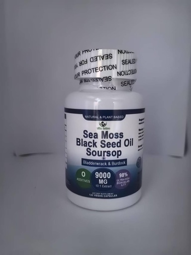 [BRSRAZA3BF6RSDIU] Sea Moss Softgel, Sea Moss Black Seed Oil Soursop Bladderwrack Burdock Turmeric for Cell Regeneration,Detox,Gut,Joint Support,Chew Superfood Seamoss 6X Stronger than Sea Moss Gel,Capsule,Gummy