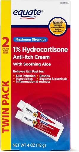 [BRSWI2T3DJ7GCDLG] Equate TWINPACK 1% Hydrocortisone Anti-itch Cream Compare to Maximum Strength Cortisone
