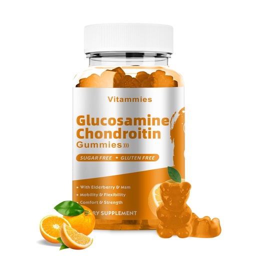 [BRSRAGQQOZYR4C3V] Glucosamine Chondroitin Gummies with MSM & Elderberry Extra Strength - Joint Support, Antioxidant Immune Support Supplement for Adults, Men & Women - 60 Orange Gummies
