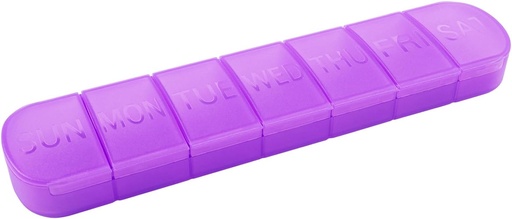 [BRSRA2Y2C55REH3P] Weekly Pill Organizer, Once a Day, 7-Day Pill Box Container, Matte Purple, Large 7 Compartment Vitamins Case Pill Dispenser for Medicine, Medication, Fish Oils, Supplements, Capsule, Tablet