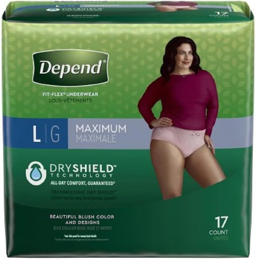 [BRSWGBITCMNGO3QV] Depende do FIT-FLEX Adulto cuecas puxar em grande descartável Absorvência pesada, 48124 - Embalagem de 17