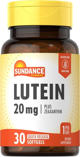 [BRSWICAPBQNBMCLO] Sundance Lutein 20mg | 30 Softgels | with Zeaxanthin | Non-GMO and Gluten Free Supplement