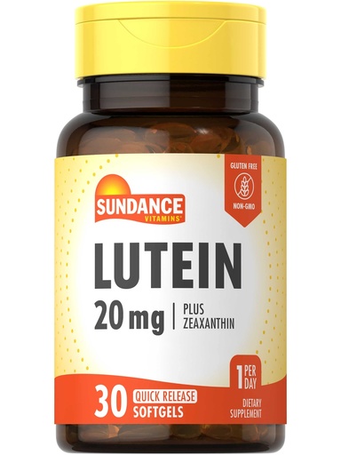 [BRSWICAPBQNBMCLO] Sundance Lutein 20mg | 30 Softgels | with Zeaxanthin | Non-GMO and Gluten Free Supplement