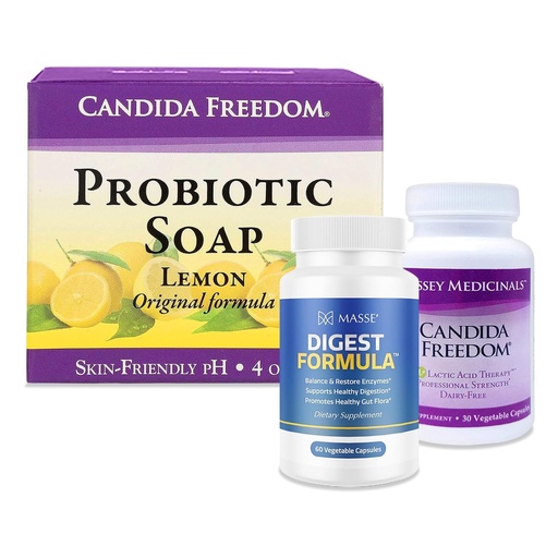 [BRSROZAQBB7QEYLL] MASSE Dietary Supplement for Proper Digestion - Probiotic Balance & Restore Formula and Probiotic Lemon Body Soap