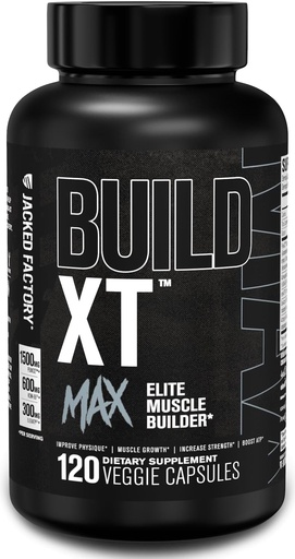 [BRSRAZT7OFYBYCY6] Jacked Factory Build-XT Max Muscle Builder for Men and Women - ATP Supplement with Peak02 Cordyceps, KSM-66 Ashwagandha, & ElevATP for Muscle Recovery, Muscle Growth, Increased Endurance - 120 Count