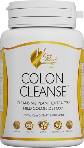 [BRSROZD3CIBR43LK] Cocó March N.M.D Colon Cleanse - dieta osagarria, garbiketa-plantak, Mild Colon Cleanse - Gluten Free, Dairy Free, Soy Free, Keto Friendly, Paleo Friendly, 60 Veg Caps - 15 Zerbitzu
