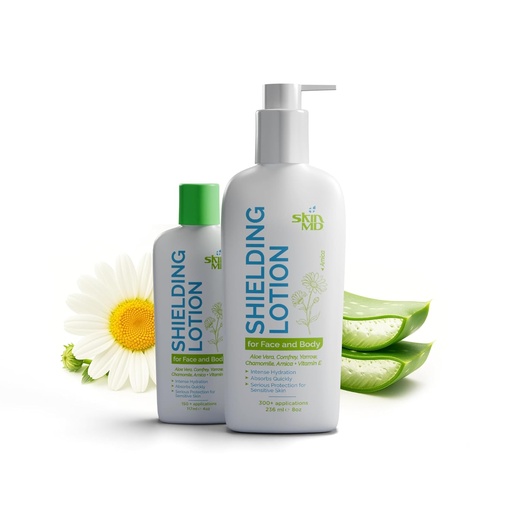 [BRSWKZY5CQGQA3TC] Skin MD Shielding Lotion - Hydratační tělový krém pro citlivou pleť 124; Non- Greasy, Fast- Absorbing Moisturizer, Best Lotion for dry skin, Eczema & Psoriasis Relief (8oz + 4oz with Dispenser)