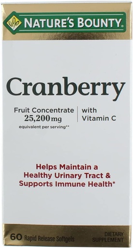 [BRSWKGYIBJ4BAHDG] Nature's Bounty Cranberry Dietary Supplement 60 Soft Gels (Pack of 6)