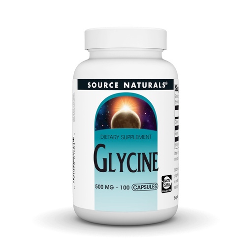 [BRSWIY35AQPGY3LG] Source Naturals Glycine, Dietary Supplement - 500 mg - 100 Capsules