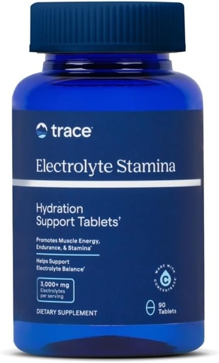 [BRSWIYTYC4MAEYLG] Trace Minerals Electrolyte Stamina - Heart Health & Hydration Support - Electrolyte Support Support Muscle Cramp Relief & Endurance - Mineral Supplement med Magnesium - 90 tabletter (15 Servere)